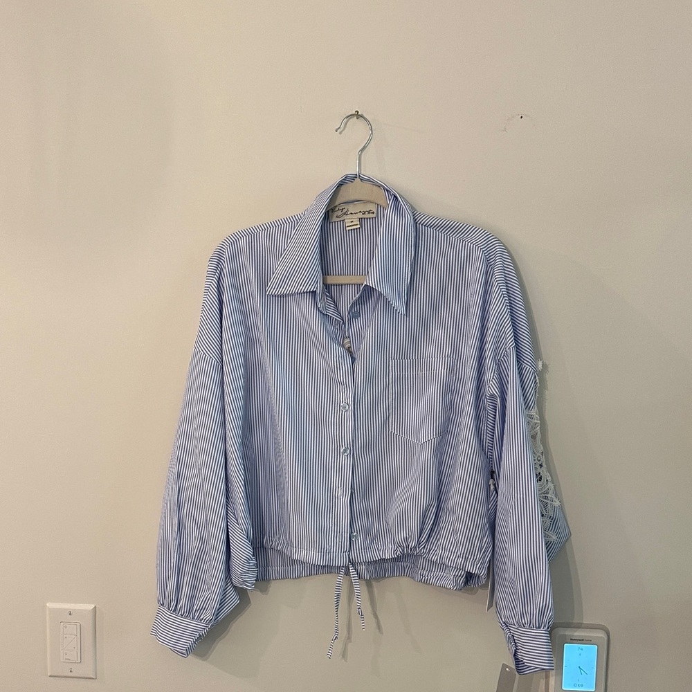 Blue and White Striped Shirt